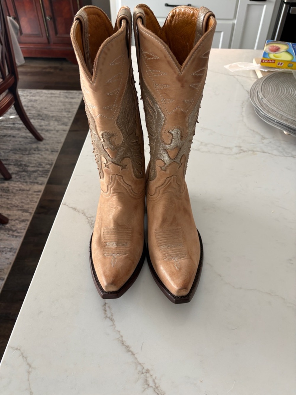 Old Gringo Women's Tan Western Embroidered Leather Cowboy Boots